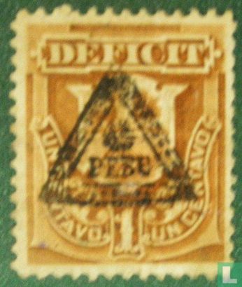 Postage due stamp with overprint triangle - Image 1