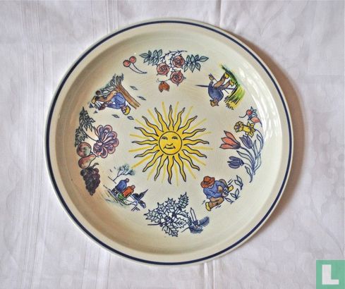Sun and season plate Goedewaagen Gouda Ceramics around 1940 - Image 1