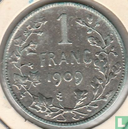 België 1 franc 1909 (FRA - TH. VINÇOTTE) - Afbeelding 1