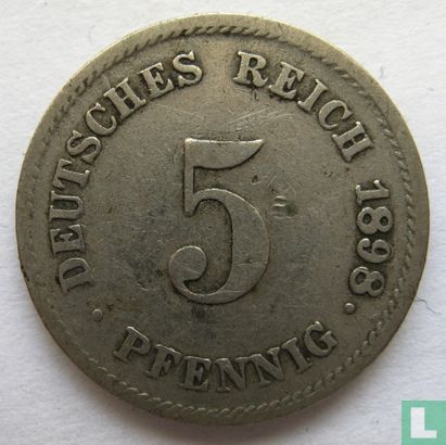 Empire allemand 5 pfennig 1898 (G) - Image 1