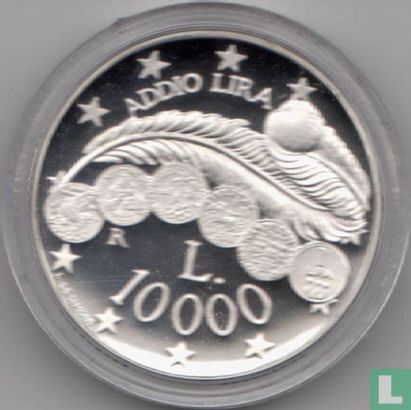 San Marino 10000 lire 2001 (PROOF) "Farewell to the Lira" - Afbeelding 2