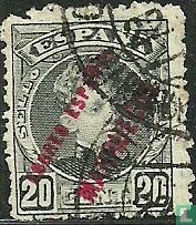 Alfonso XIII, with overprint