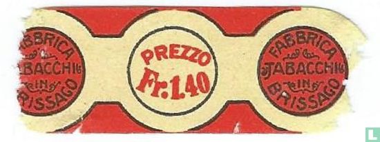Prezzo Fr. 1,40 -  Fabbrica Tabacchi in Brissago - Fabbrica Tabacchi in Brissago   - Afbeelding 1