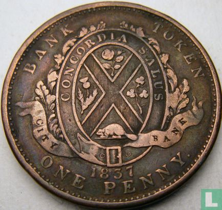 Bas-Canada 2 sous 1837 (City Bank) - Image 1