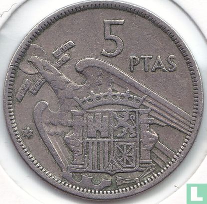 Spanje 5 pesetas 1957 (58) - Afbeelding 1
