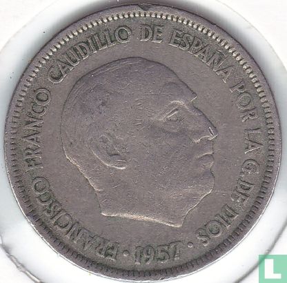 Spain 5 pesetas 1957 (58) - Image 2