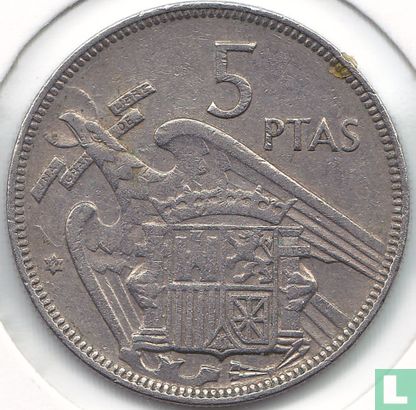 Spain 5 pesetas 1957 (59) - Image 1