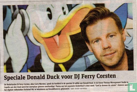 Speciale Donald Duck voor DJ Ferry Corsten