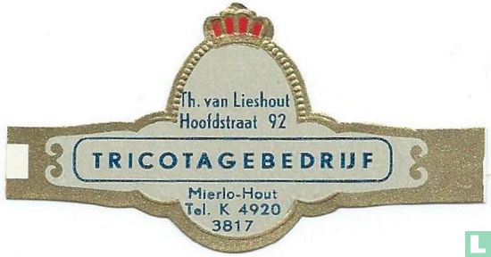 Th. van Lieshout Hoofdstraat 92 Tricotagebedrijf Mierlo-Hout Tel. K 4920 3817 - Afbeelding 1