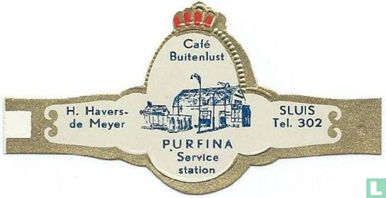 Café Buitenlust Purfina Service station - H. Havers- de Meyer - Sluis Tel. 302 - Bild 1