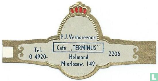 P.J.Verhorevoort Café "Terminus" Helmond Mierlosew. 149 - Tel. 0 4920- - 2206 - Afbeelding 1
