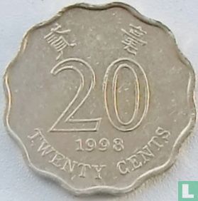 Hong Kong 20 cents 1998 - Image 1