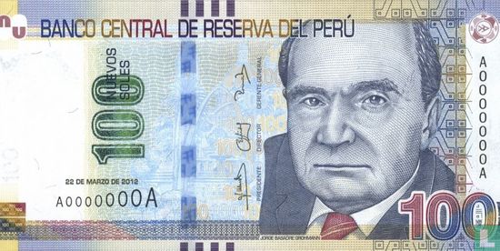 Peru 100 Nuevo Soles 2012 - Afbeelding 1