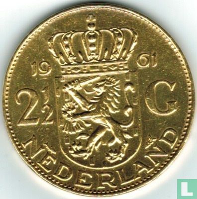 Nederland 2½ gulden 1961 verguld - Afbeelding 1