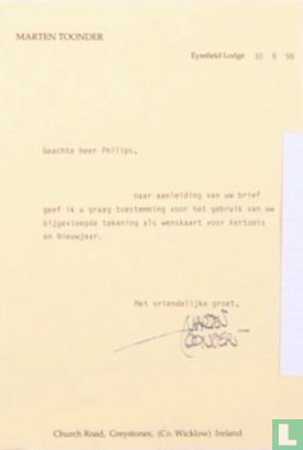 handtekening Marten Toonder - Afbeelding 2