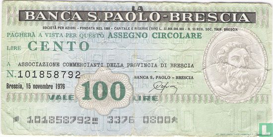Brescia 100 Lire 1976 - Afbeelding 1
