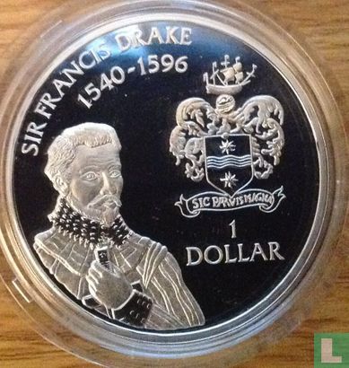 Cayman Islands 1 dollar 1994 (PROOF) "Sir Francis Drake" - Image 2