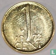 Nederland 1 cent 1972 verguld - Afbeelding 1