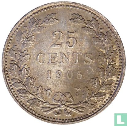Nederland 25 cents 1905 - Afbeelding 1