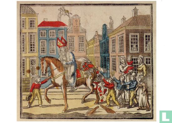 Kinderprent Amsterdam, ca 1850 Sint Nicolaas (reproductie) - Image 1