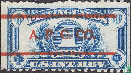 Playing cards tax stamp 1 c