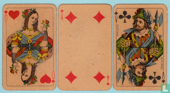 Muller & Cie, Schaffhouse, 52 Speelkaarten, Playing Cards, 1940 - 1960 - Image 1