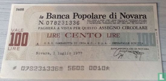 Novara 100 Lire 1977 - Afbeelding 1