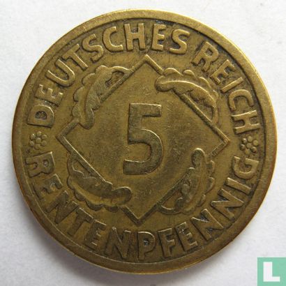 Duitse Rijk 5 rentenpfennig 1923 (F) - Afbeelding 2