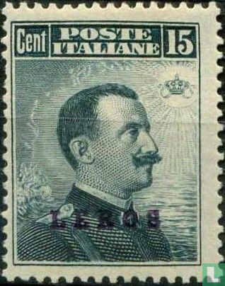 King Victor Emmanuel III, with overprint  
