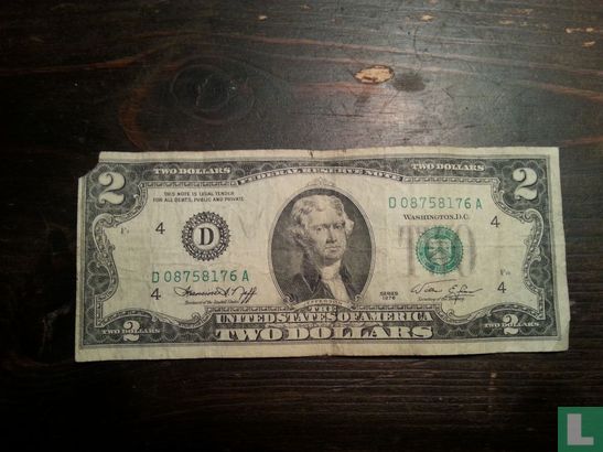 États Unis 2 dollars 1976 D