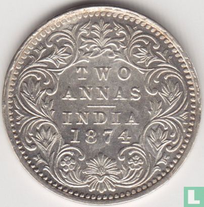 British India 2 annas 1874 (Bombay) - Image 1