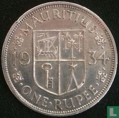 Mauritius 1 rupee 1934 - Image 1