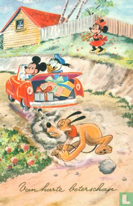 van harte beterschap - Mickey - Minnie - Donald - Pluto - Image 1