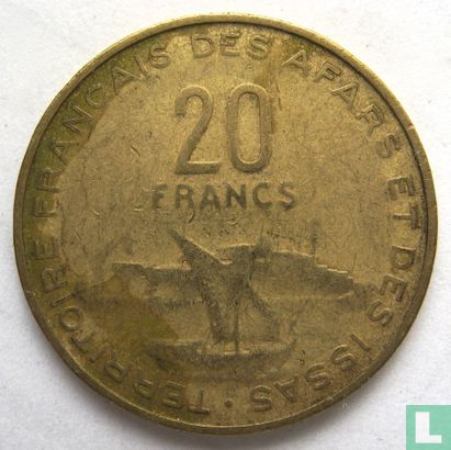Territoire français des Afars et des Issas 20 francs 1968 - Image 2