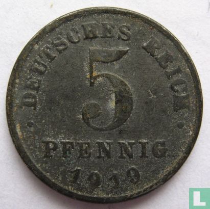 Duitse Rijk 5 pfennig 1919 (G) - Afbeelding 1