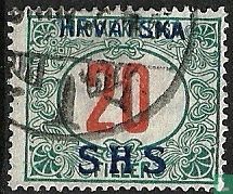 Postage due stamp, with overprint