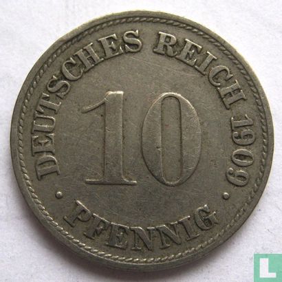 Duitse Rijk 10 pfennig 1909 (D) - Afbeelding 1