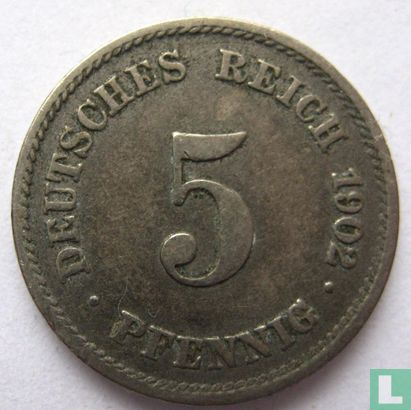 Empire allemand 5 pfennig 1902 (E) - Image 1