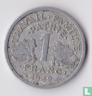 France 1 franc 1942 (sans LB) - Image 1