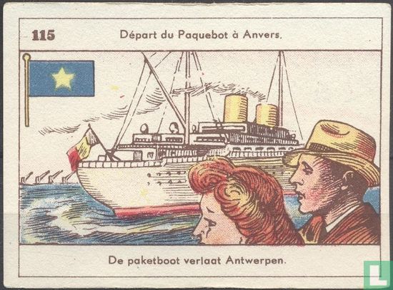 De paketboot verlaat Antwerpen