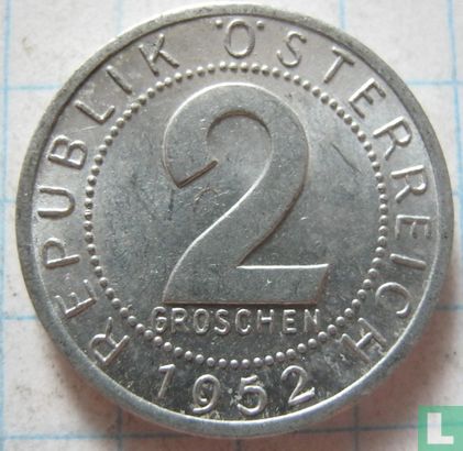 Oostenrijk 2 groschen 1952 - Afbeelding 1
