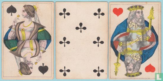 Rheinisches Bild, J. Müller, Diessenhofen, 52 Speelkaarten, Playing Cards, 1860 - 1865 - Afbeelding 2