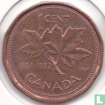 Canada 1 cent 1992 "125th anniversary of Canadian confederation" - Afbeelding 1