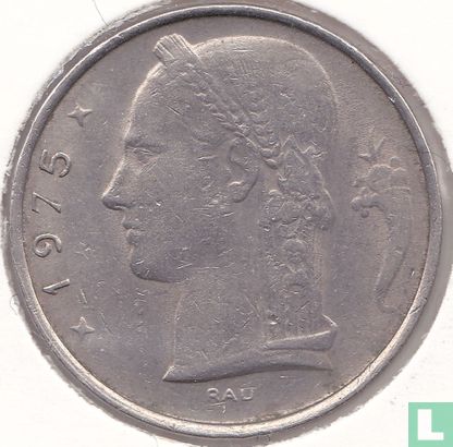 Belgium 5 francs 1975 (FRA - coin alignment - with RAU) - Image 1