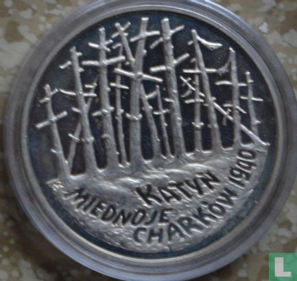 Pologne 20 zlotych 1995 (BE) "55 years Katyn Forest massacres" - Image 2