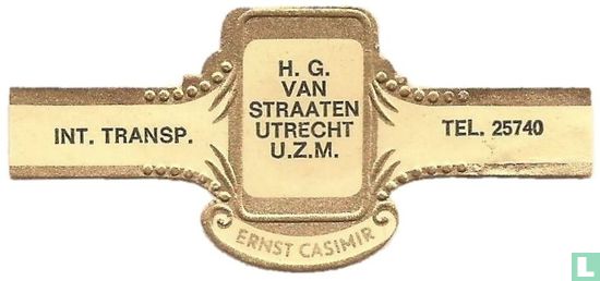 H. G. van Straaten Utrecht U.Z.M. - Int. Transp. - Tel. 25740 - Afbeelding 1