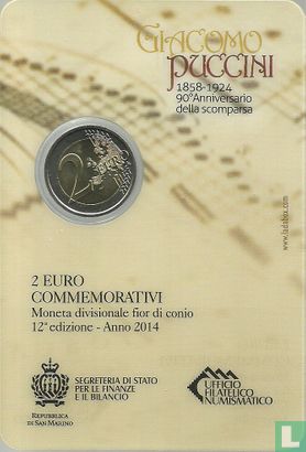 San Marino 2 euro 2014 (folder) "90th Anniversary of the Death of Giacomo Puccini" - Afbeelding 3