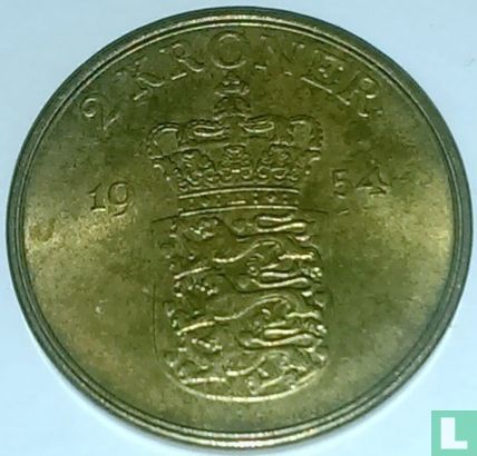 Denemarken 2 kroner 1954 - Afbeelding 1