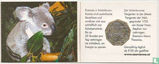 Autriche 5 euro 2002 (folder - koala) "250th anniversary of the Schönbrunn Zoo" - Image 1