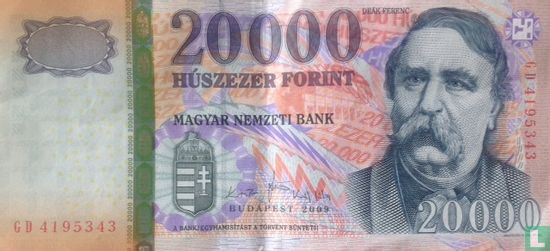 Hongarije 20.000 Forint 2009 - Afbeelding 1